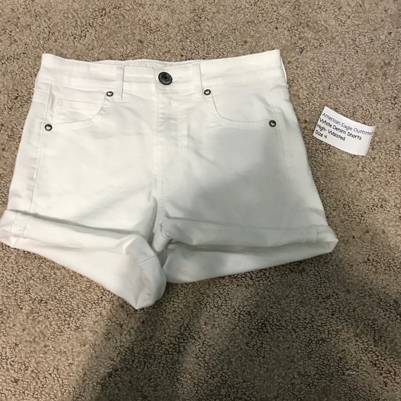 white jean shorts american eagle